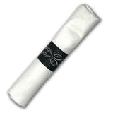 Prerolled Faux Silver Cutlery Linen-Like Napkins White - Case of 100