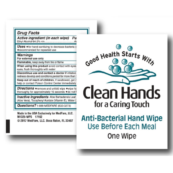 Clean Hands 67% Anti-Bacterial Patient Hand Wipes - Case of 2000