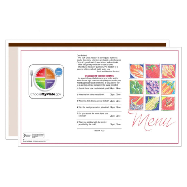 Market Medley Brown Blank Menus - Pack of 500