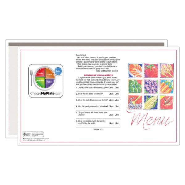 Market Medley Grey Blank Menus - Pack of 500