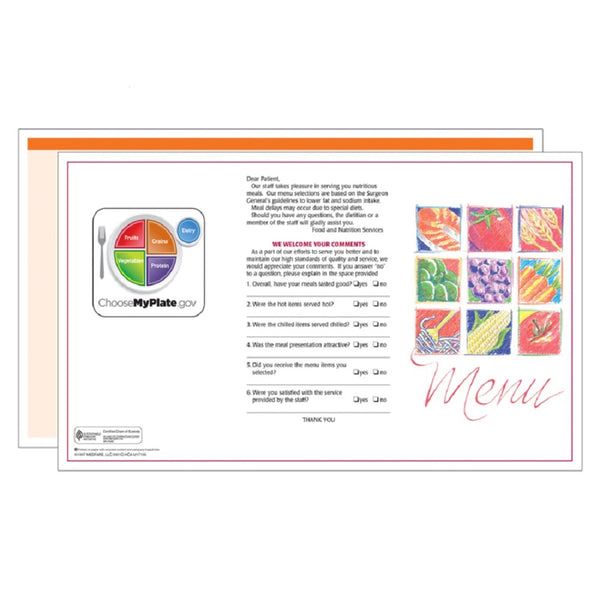 Market Medley Orange Blank Menus - Pack of 500