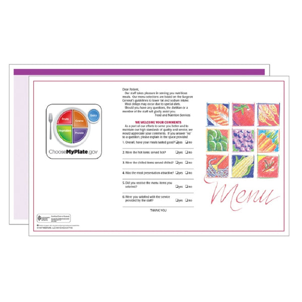 Market Medley Purple Blank Menus - Pack of 500
