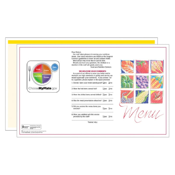 Market Medley Yellow Blank Menus - Pack of 500