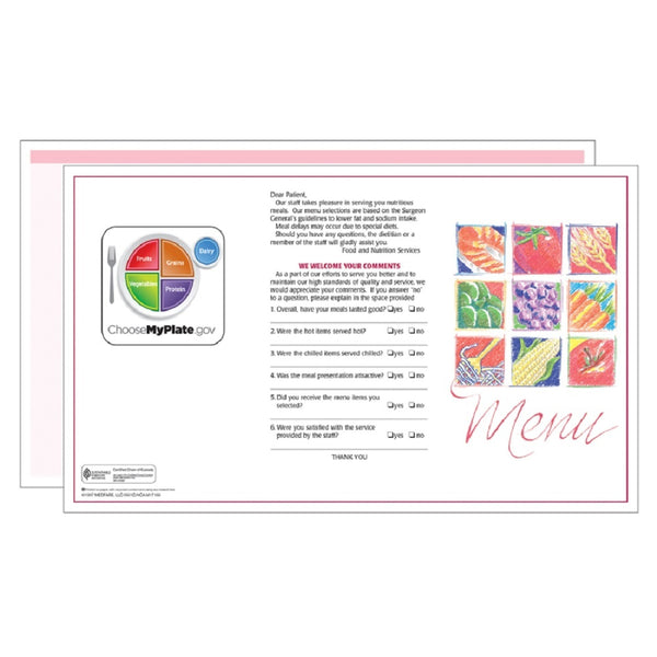 Market Medley Pink Blank Menus - Pack of 500