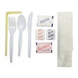 Cutlery Kit with Napkin, Flex Straw, and Condiments with Cutlery - Case of 250