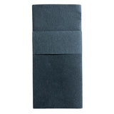 Linen-Like Black Pre-Folded Pocket Dinner Napkins - Case of 1000
