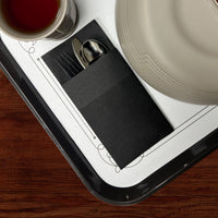 Linen-Like Black Pre-Folded Pocket Dinner Napkins - Case of 1000