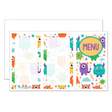 Pediatric Silly Monster 8-1/2" X 14" Menu Blanks - Pack of 500