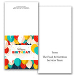 Happy Birthday Balloons Tray Tents 4" x 4" when Folded - pack of 500