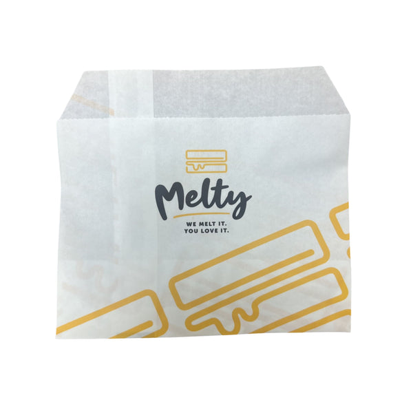 Melty Custom Printed Fry Bags- Small - Case of 2000