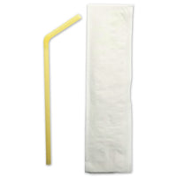 Cutlery Pouches with 2-Ply Napkin and Flex Straw - Case of 250