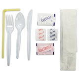 Cutlery Kit with Napkin, Flex Straw, and Condiments with Cutlery - Case of 250