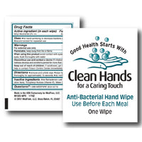Clean Hands 64% Anti-Bacterial Patient Hand Wipes - Case of 2000