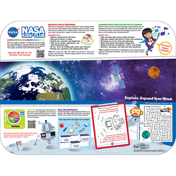 Pediatric Space/Learning 12-3/4" X 16-3/4" Interactive Traycovers - Case of 1000